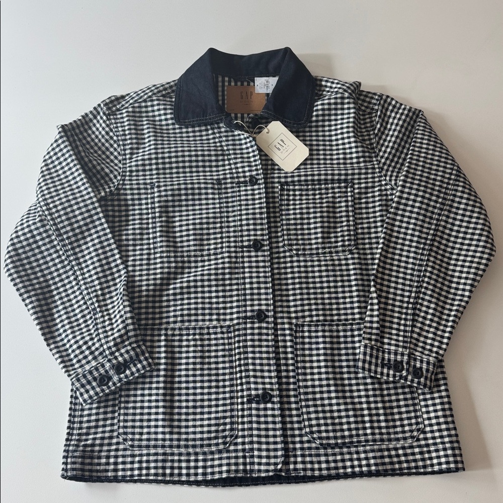 GAP x Doen Gingham Denim Jacket - Dark Navy